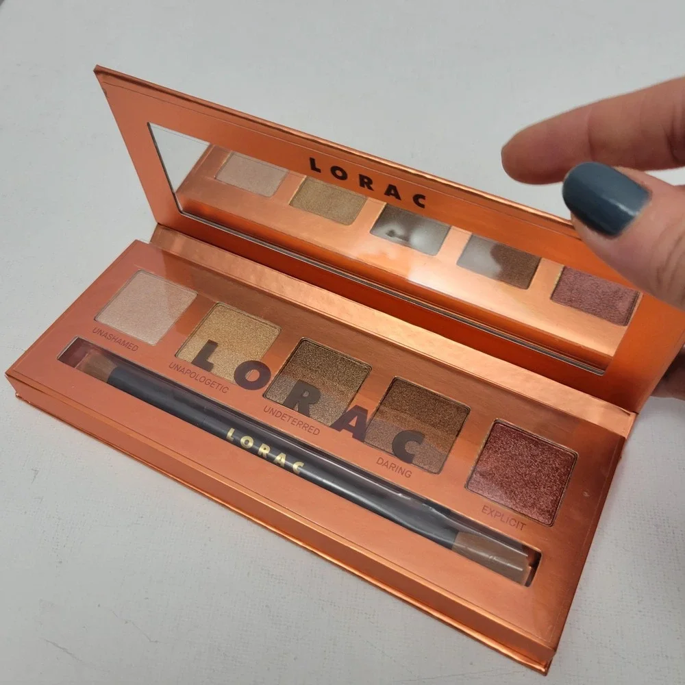 NEW No Box Lorac Unzipped UNAUTHORIZED Eyeshadow Palette 5 Shades + Brush Mirror